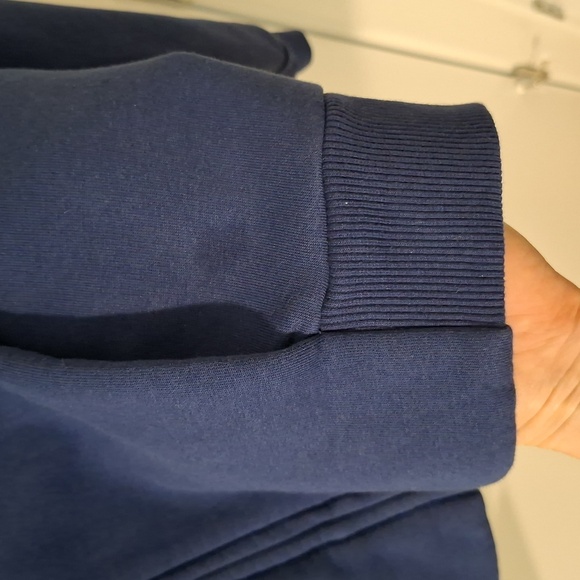 Disney Women's Oversized Blue Zip Hoodie with White Embroidered Logo (Size XS) - Picture 13 of 13